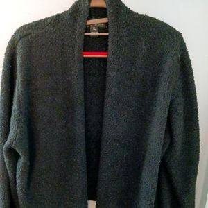 August Silk Sweater Xl Black open front Pre owned good condition no pulls